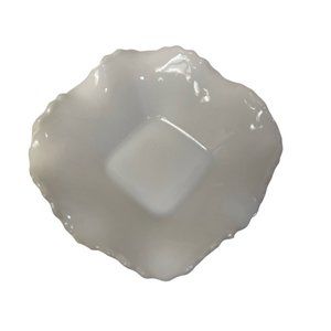Vintage HAZEL ATLAS Co. Milk Glass Bowl 1950s Square Dish 6.25" Square x 1.75"